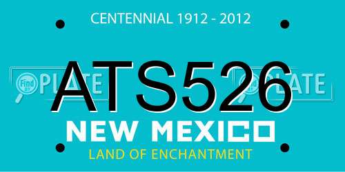 ATS526 New Mexico License Plate