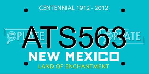 ATS563 New Mexico License Plate