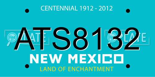 ATS8132 New Mexico License Plate