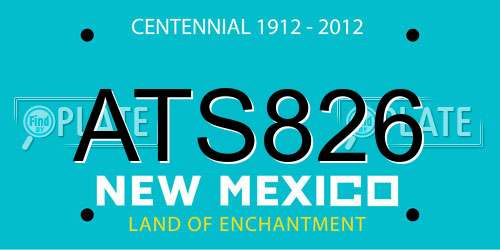 ATS826 New Mexico License Plate
