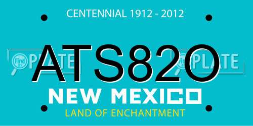 ATS82O New Mexico License Plate