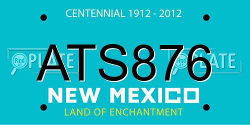 ATS876 New Mexico License Plate