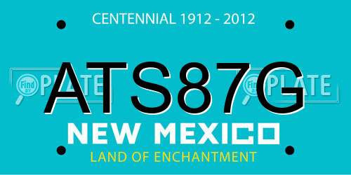 ATS87G New Mexico License Plate