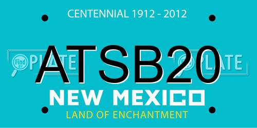 ATSB20 New Mexico License Plate