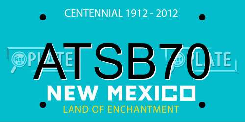 ATSB70 New Mexico License Plate