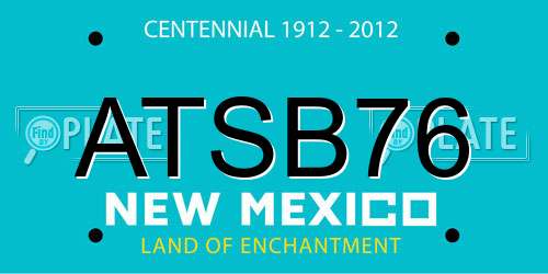 ATSB76 New Mexico License Plate