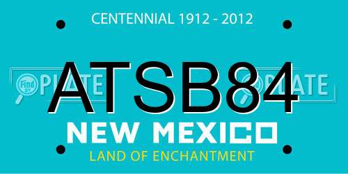 ATSB84 New Mexico License Plate