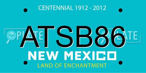 ATSB86 New Mexico License Plate