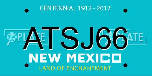 ATSJ66 New Mexico License Plate