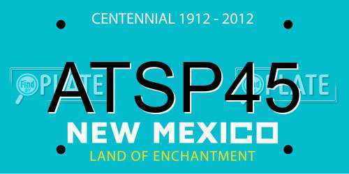 ATSP45 New Mexico License Plate