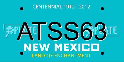 ATSS63 New Mexico License Plate