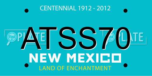 ATSS70 New Mexico License Plate