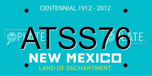 ATSS76 New Mexico License Plate