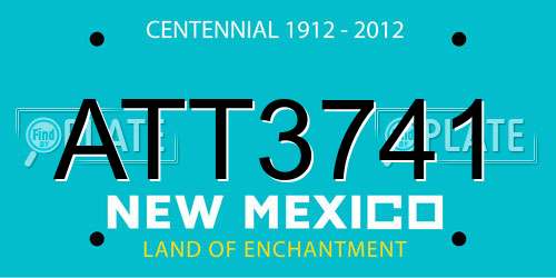 ATT3741 New Mexico License Plate