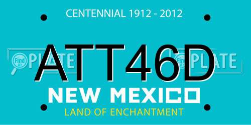 ATT46D New Mexico License Plate