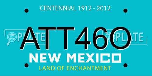 ATT46O New Mexico License Plate