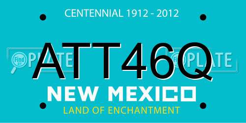 ATT46Q New Mexico License Plate