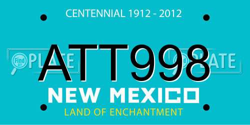 ATT998 New Mexico License Plate