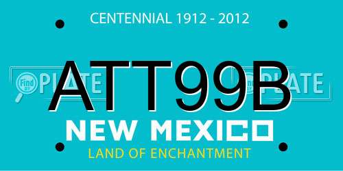 ATT99B New Mexico License Plate