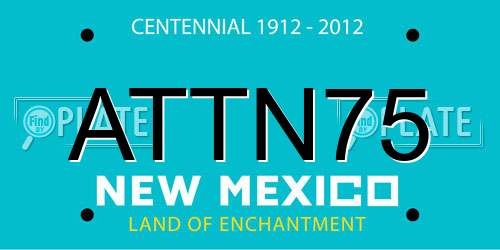 ATTN75 New Mexico License Plate