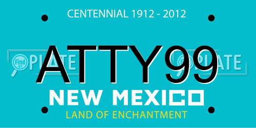 ATTY99 New Mexico License Plate