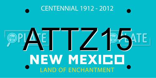 ATTZ15 New Mexico License Plate