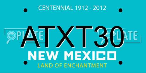 ATXT30 New Mexico License Plate