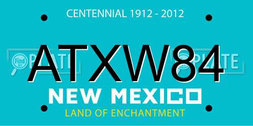 ATXW84 New Mexico License Plate