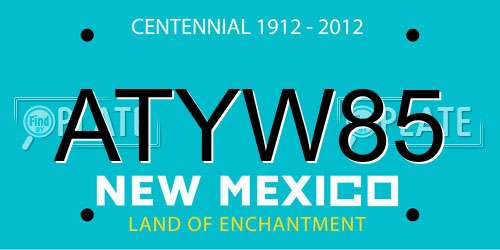 ATYW85 New Mexico License Plate