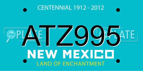 ATZ995 New Mexico License Plate