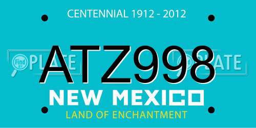 ATZ998 New Mexico License Plate