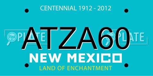 ATZA60 New Mexico License Plate
