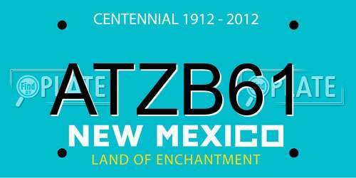 ATZB61 New Mexico License Plate