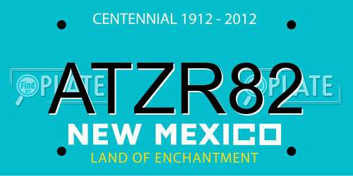ATZR82 New Mexico License Plate