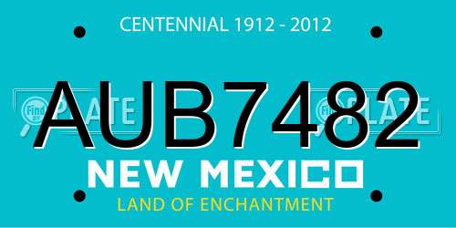 AUB7482 New Mexico License Plate