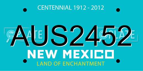 AUS2452 New Mexico License Plate