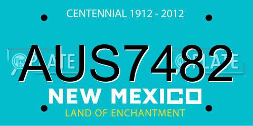 AUS7482 New Mexico License Plate