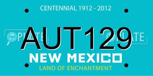 AUT129 New Mexico License Plate