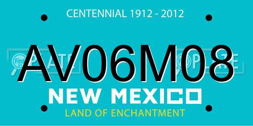 AV06M08 New Mexico License Plate