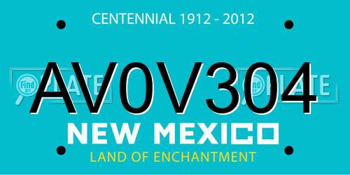 AV0V304 New Mexico License Plate