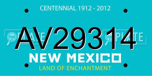AV29314 New Mexico License Plate
