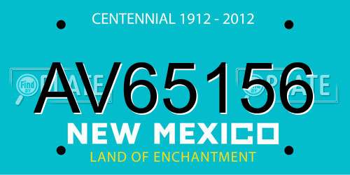 AV65156 New Mexico License Plate