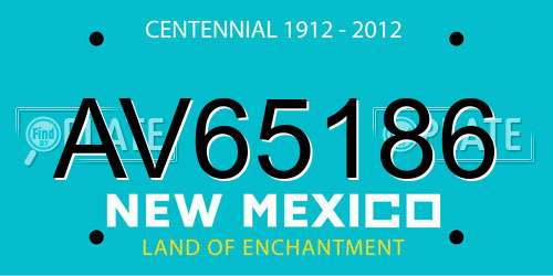 AV65186 New Mexico License Plate