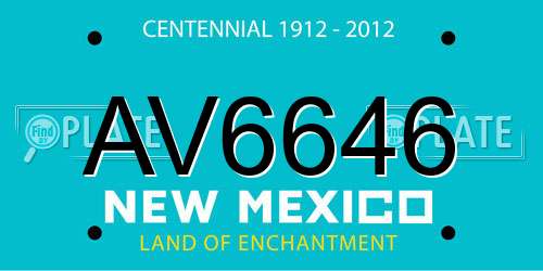 AV6646 New Mexico License Plate