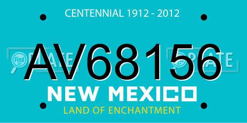 AV68156 New Mexico License Plate