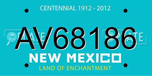 AV68186 New Mexico License Plate