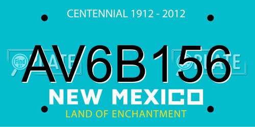AV6B156 New Mexico License Plate
