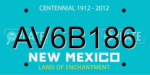 AV6B186 New Mexico License Plate
