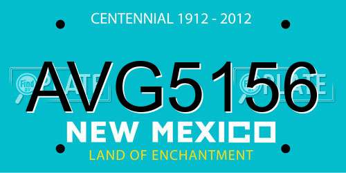 AVG5156 New Mexico License Plate