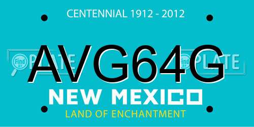 AVG64G New Mexico License Plate